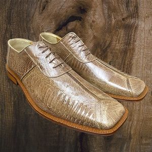Genuine Ostrich Handcrafted Oxford Shoes